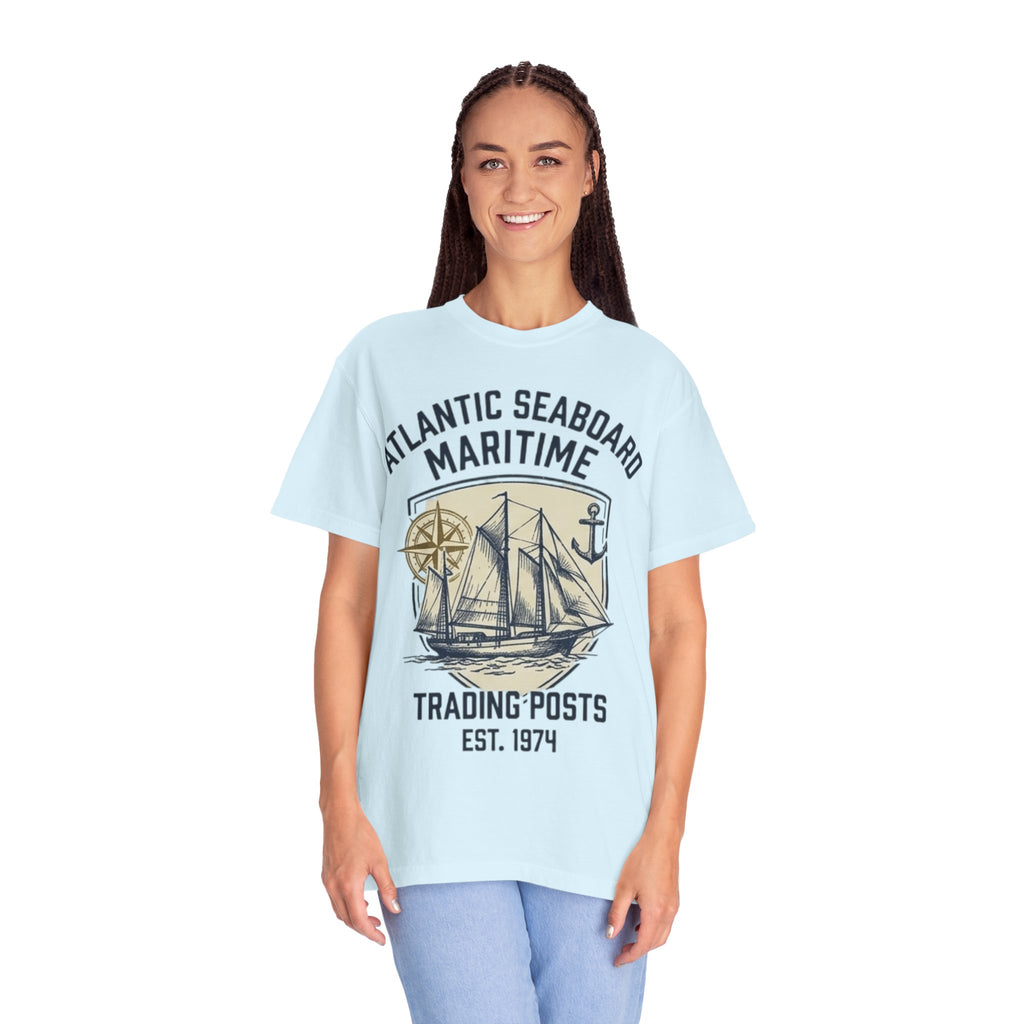 Maritime Sailing Tee — "Atlantic Seaboard" Vintage Ship Graphic