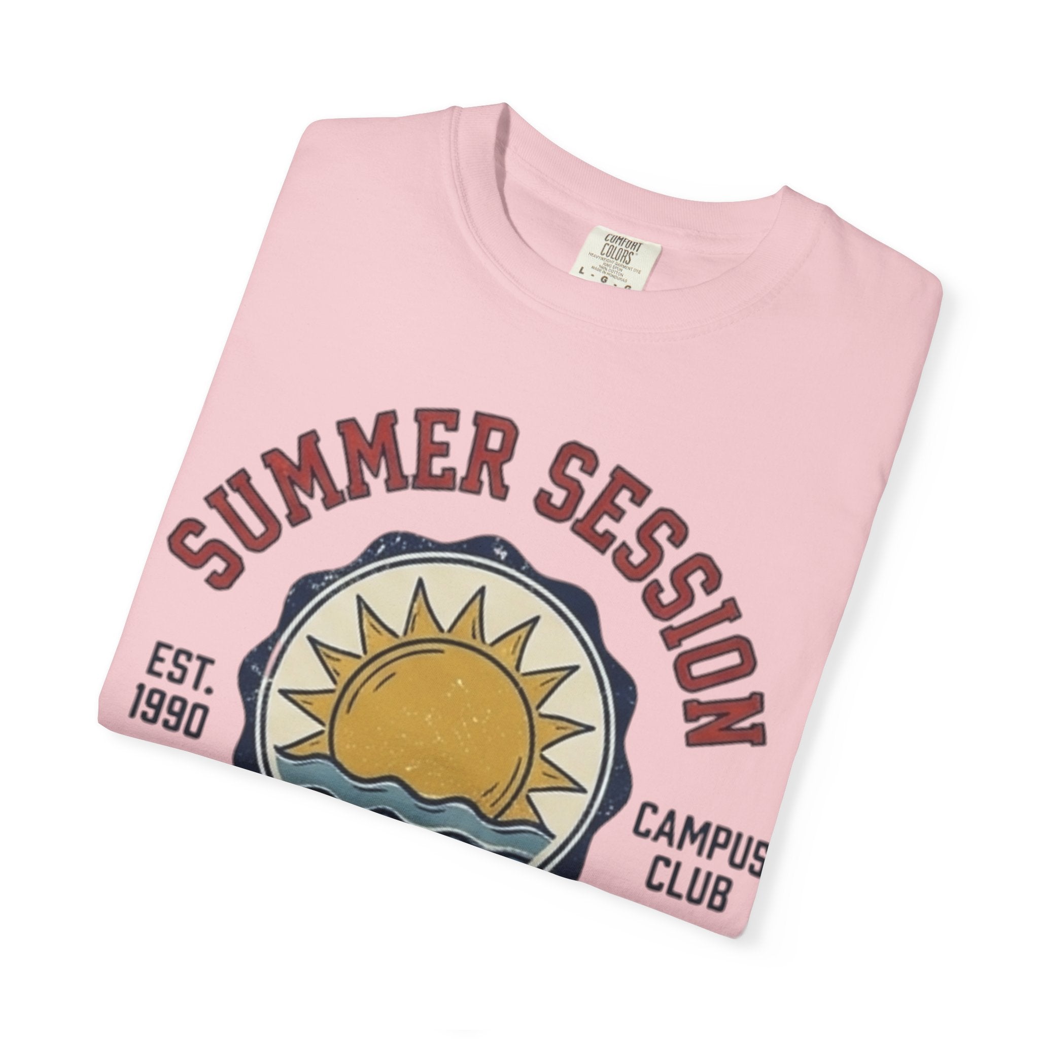 Summer Session Athletics T-Shirt — Vintage Sun & Waves Graphic