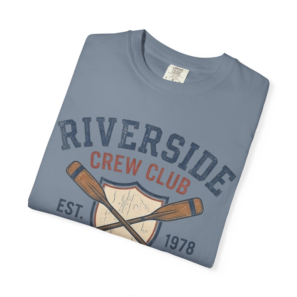 Riverside Crew Club Connecticut T-Shirt — Vintage Oars & Shield Design
