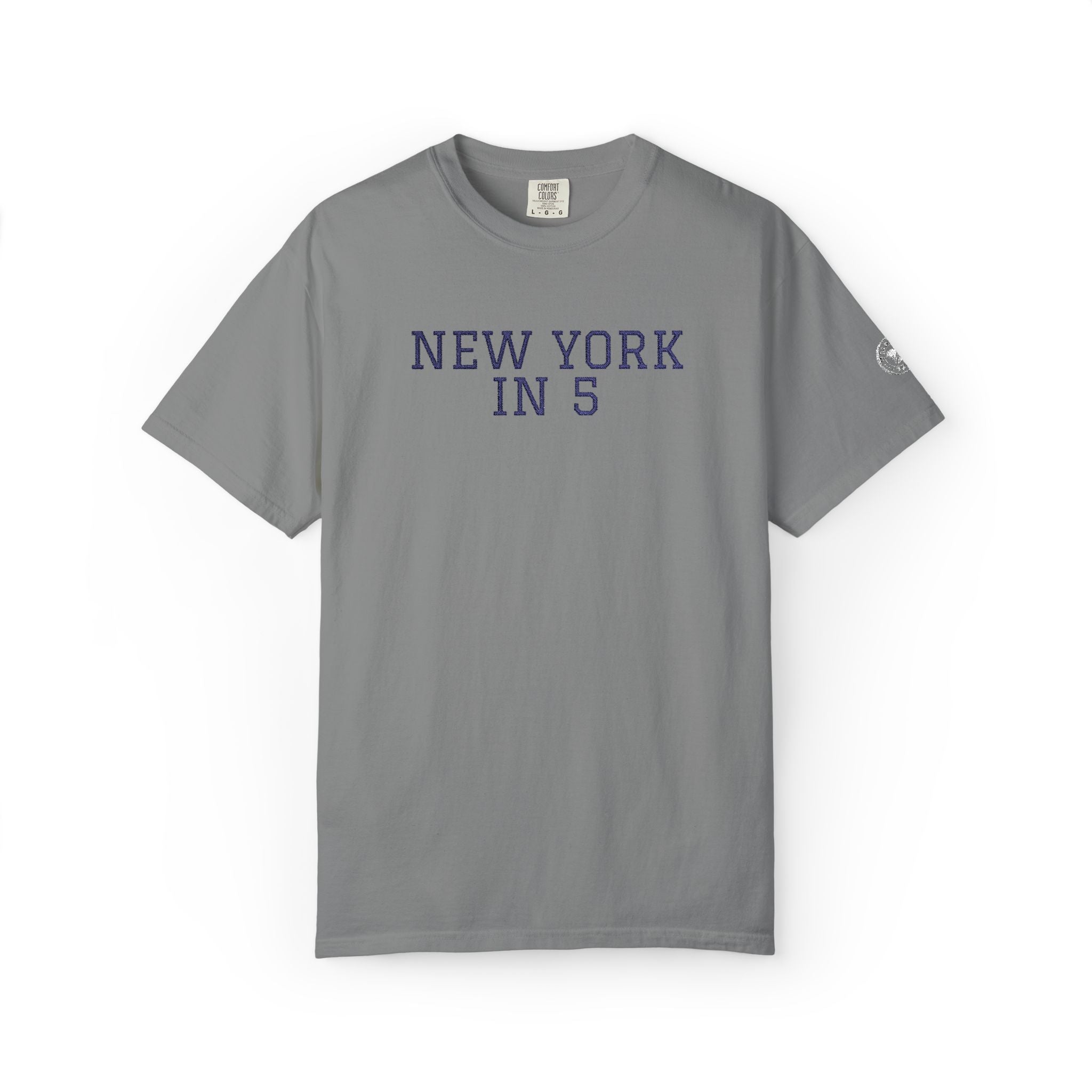 New York in 5 Embroidered - Grey