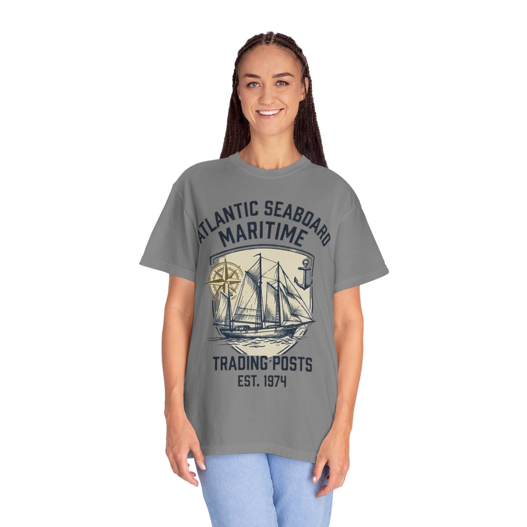 Maritime Sailing Tee — "Atlantic Seaboard" Vintage Ship Graphic