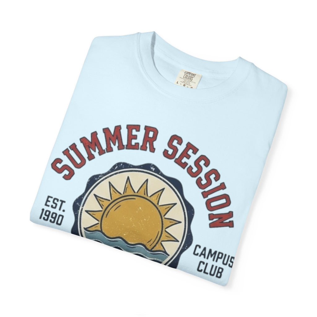 Summer Session Athletics T-Shirt — Vintage Sun & Waves Graphic