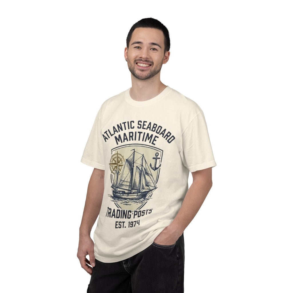 Maritime Sailing Tee — "Atlantic Seaboard" Vintage Ship Graphic