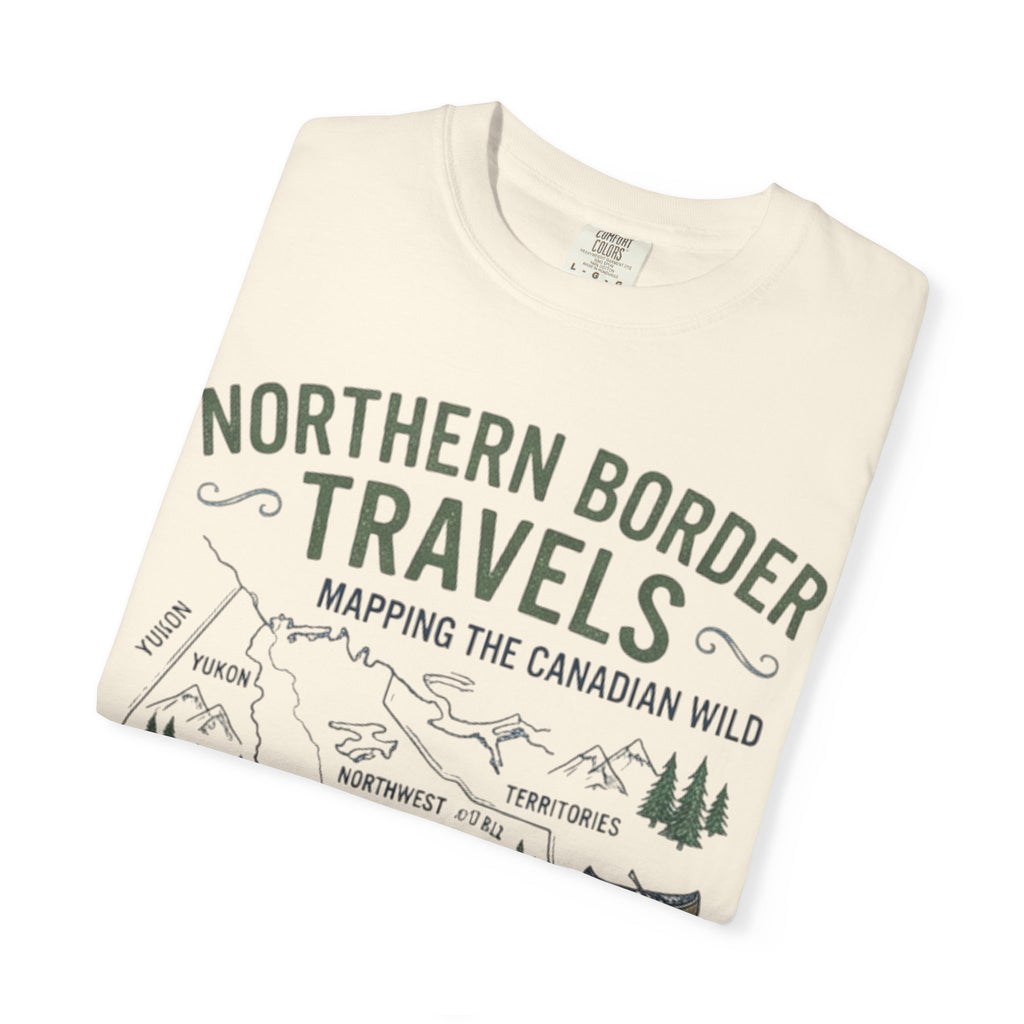 Northern Border Travels T-Shirt — Canadian Wilderness Map Crew Tee