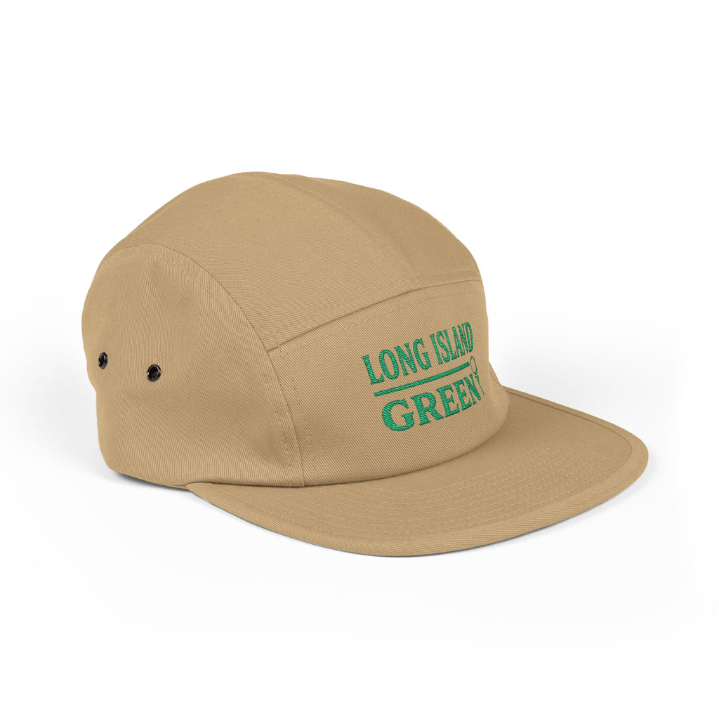 Long Island Green Embroidered 5-Panel Cap - Khaki