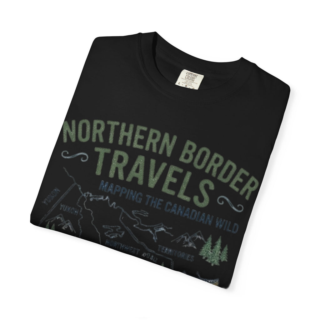 Northern Border Travels T-Shirt — Canadian Wilderness Map Crew Tee