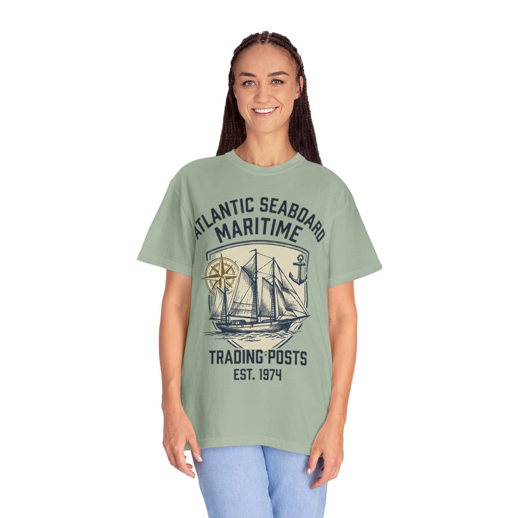 Maritime Sailing Tee — "Atlantic Seaboard" Vintage Ship Graphic