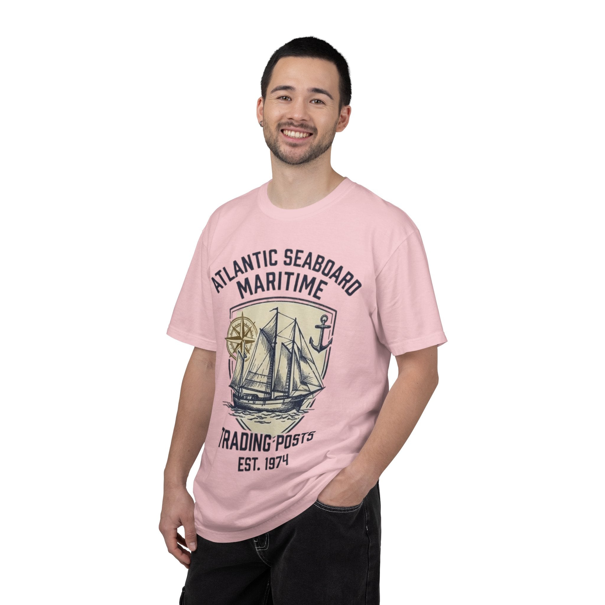 Maritime Sailing Tee — "Atlantic Seaboard" Vintage Ship Graphic