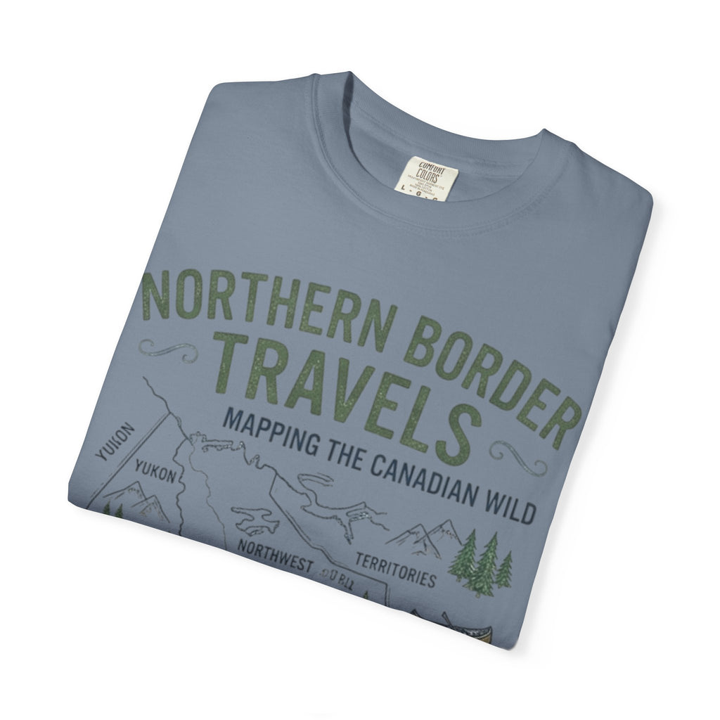 Northern Border Travels T-Shirt — Canadian Wilderness Map Crew Tee