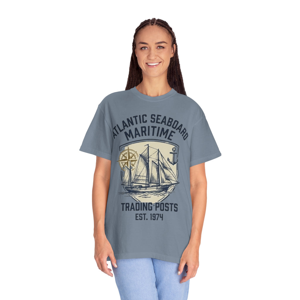 Maritime Sailing Tee — "Atlantic Seaboard" Vintage Ship Graphic