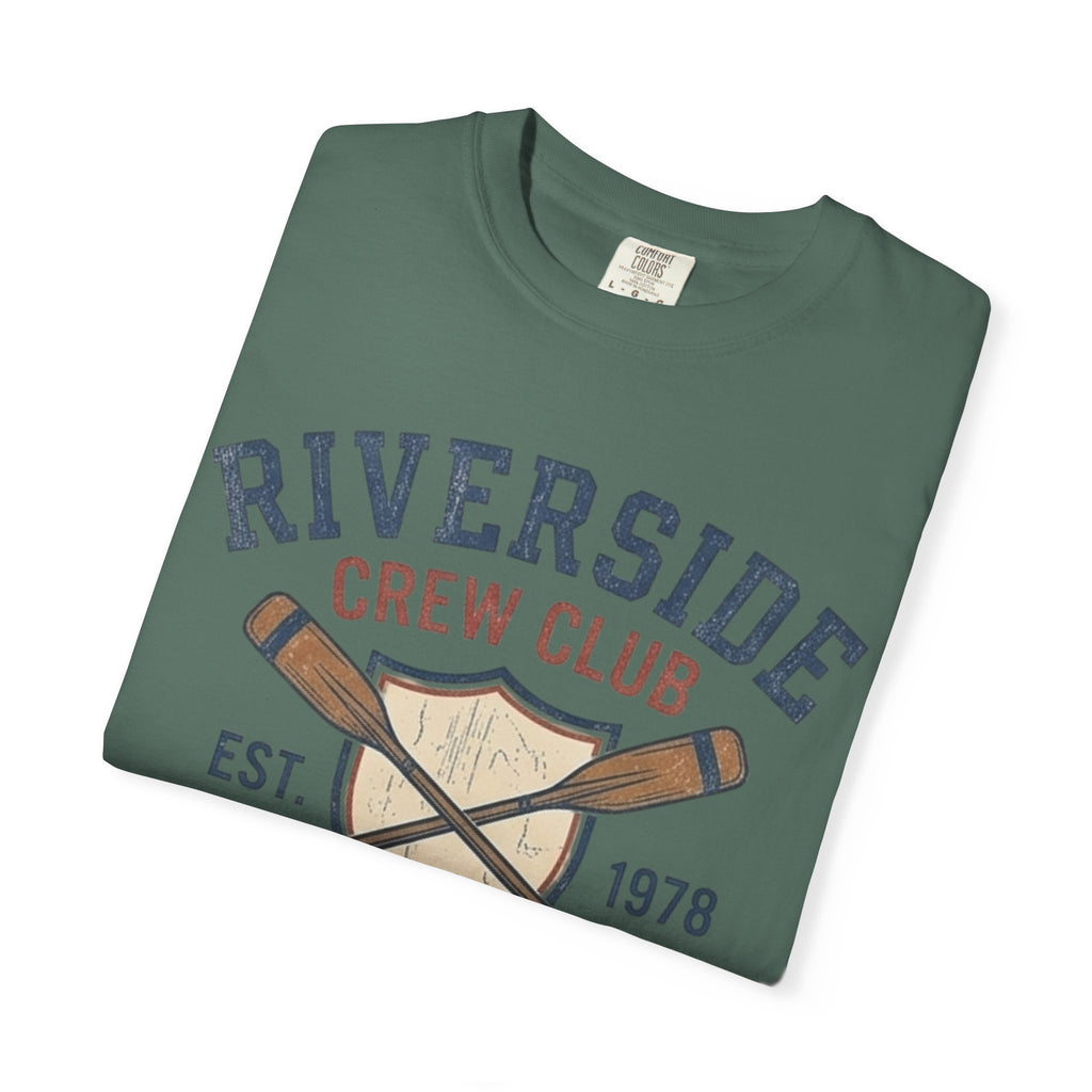 Riverside Crew Club Connecticut T-Shirt — Vintage Oars & Shield Design