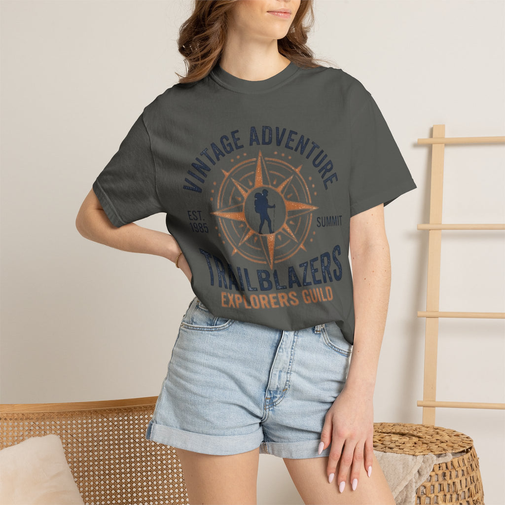 Trailblazers Vintage Adventure T-Shirt — "Trailblazers Explorers Guild" Compass Design