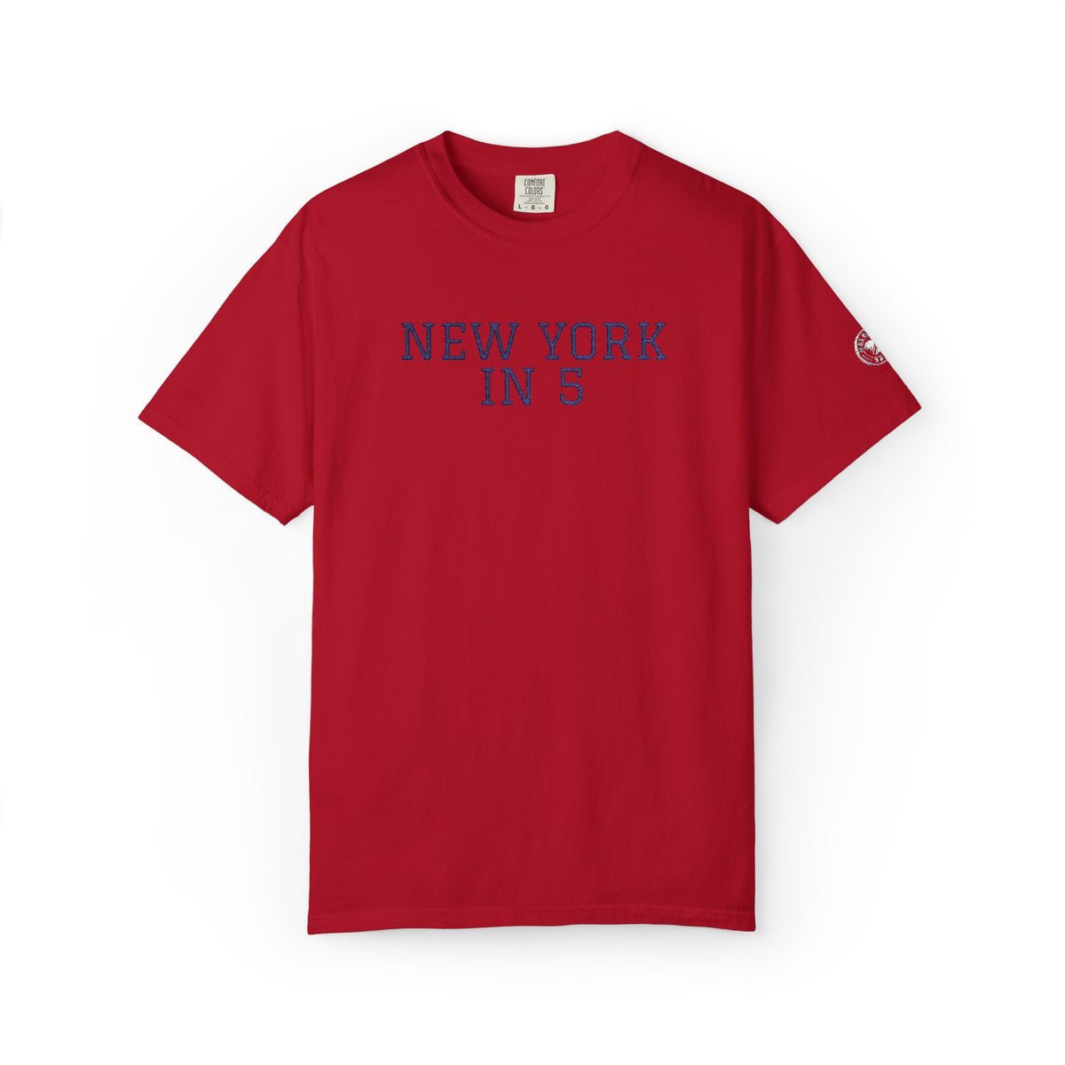 New York in 5 Embroidered - Red