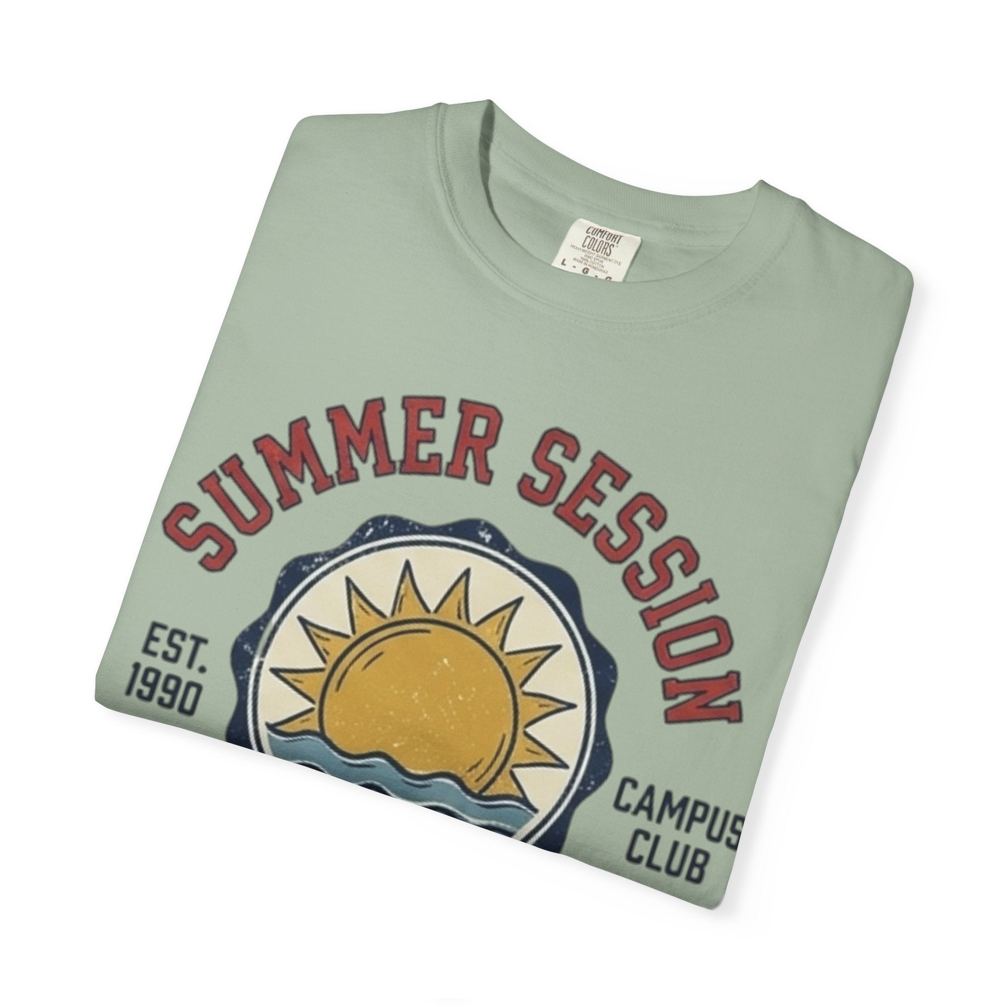 Summer Session Athletics T-Shirt — Vintage Sun & Waves Graphic
