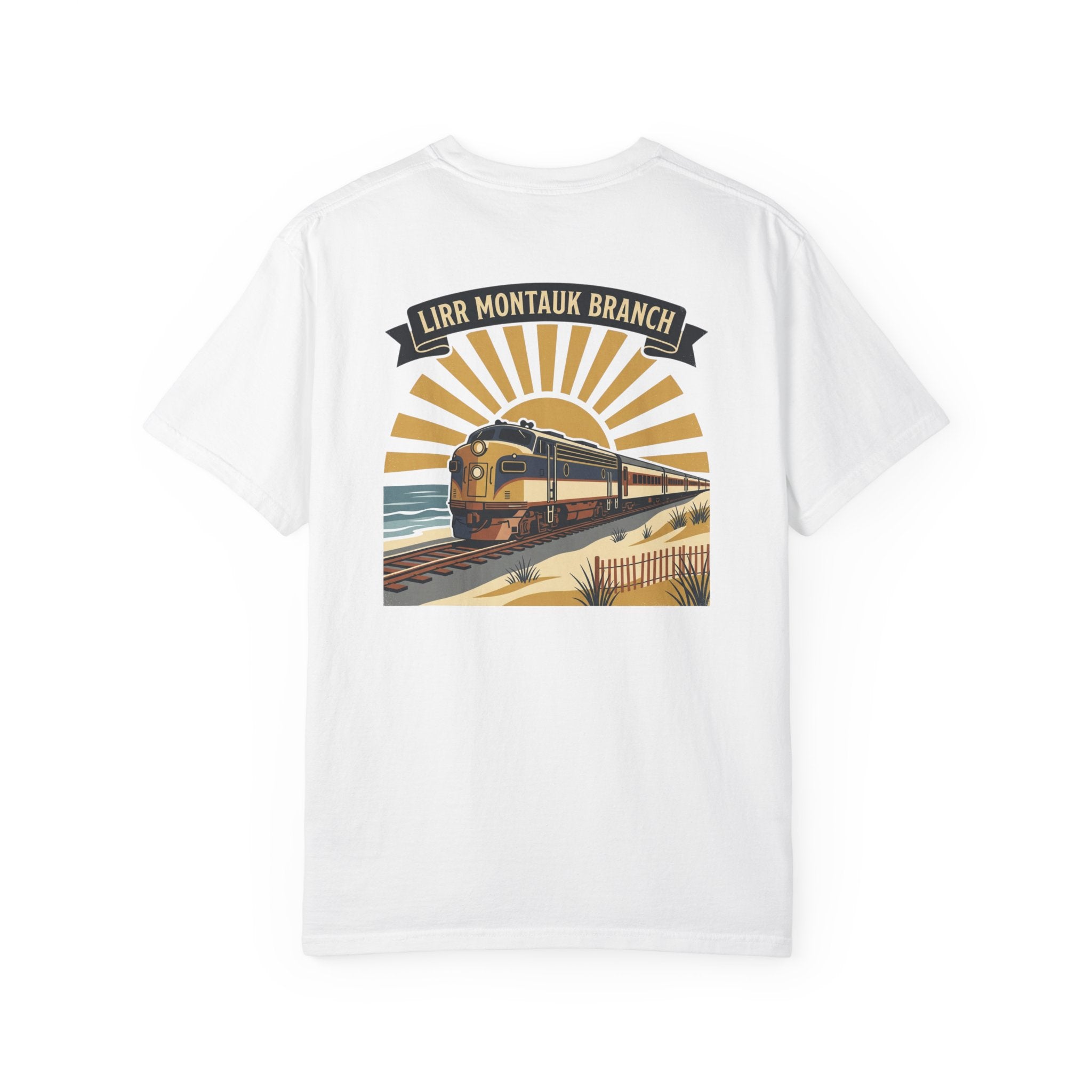 Montauk Branch Train Sunset - White