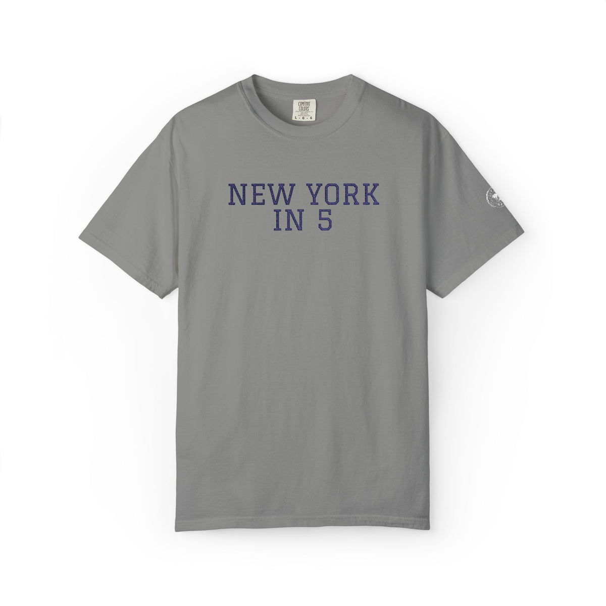 New York in 5 Embroidered - Granite