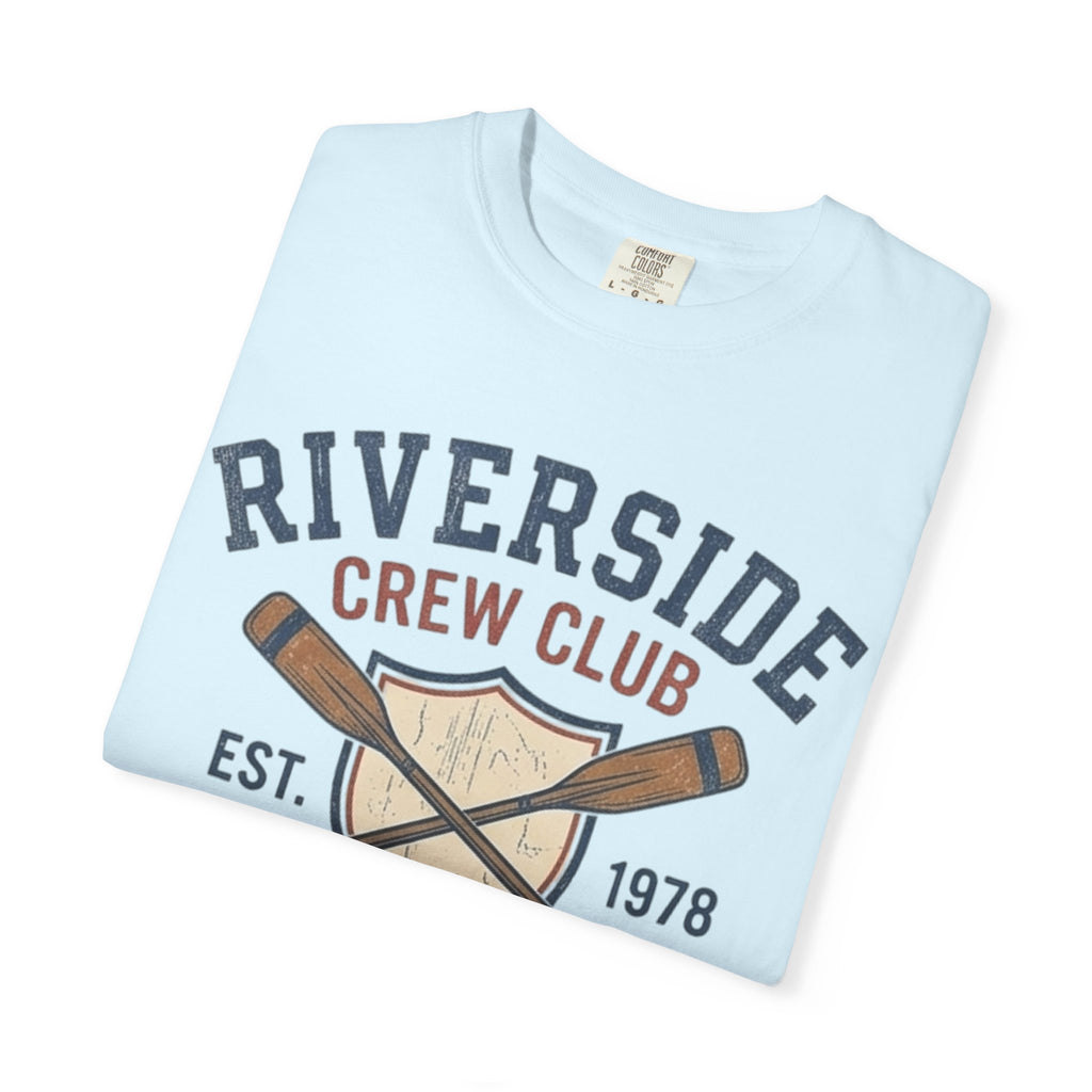 Riverside Crew Club Connecticut T-Shirt — Vintage Oars & Shield Design