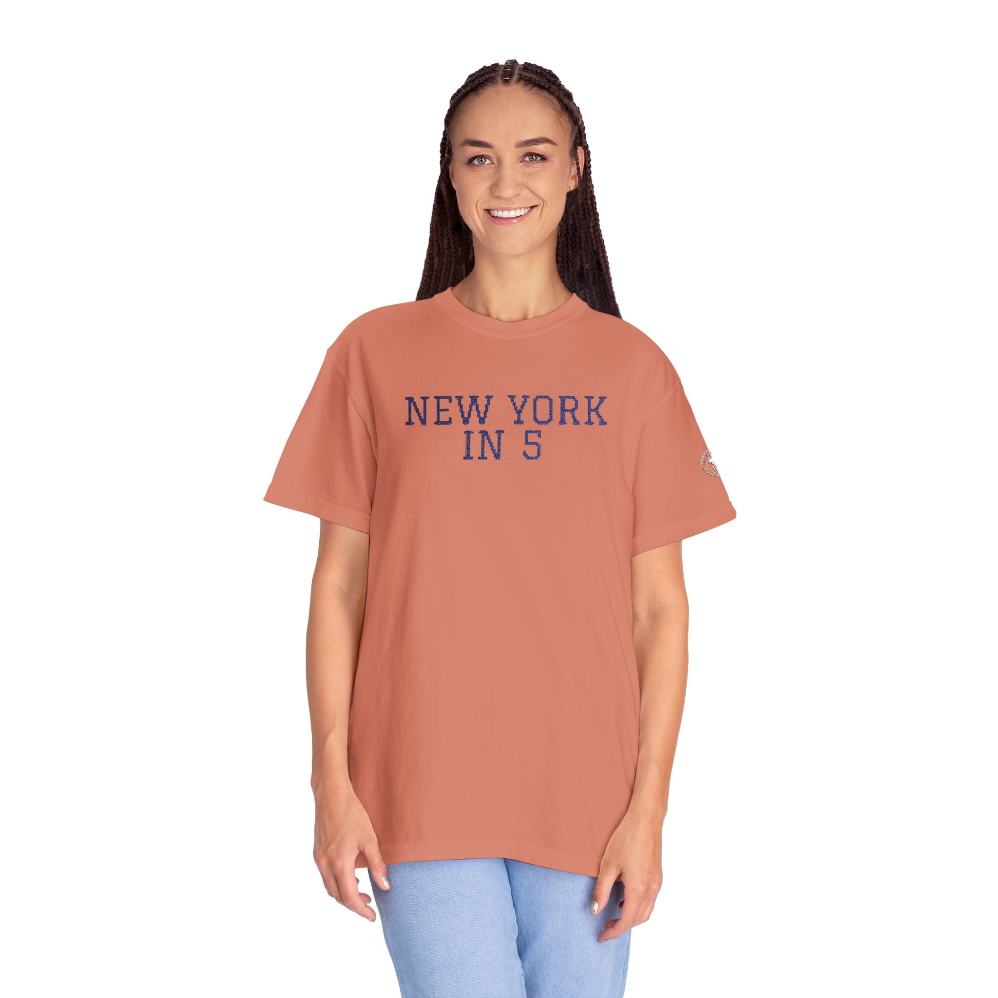 New York in 5 Embroidered - Terracotta