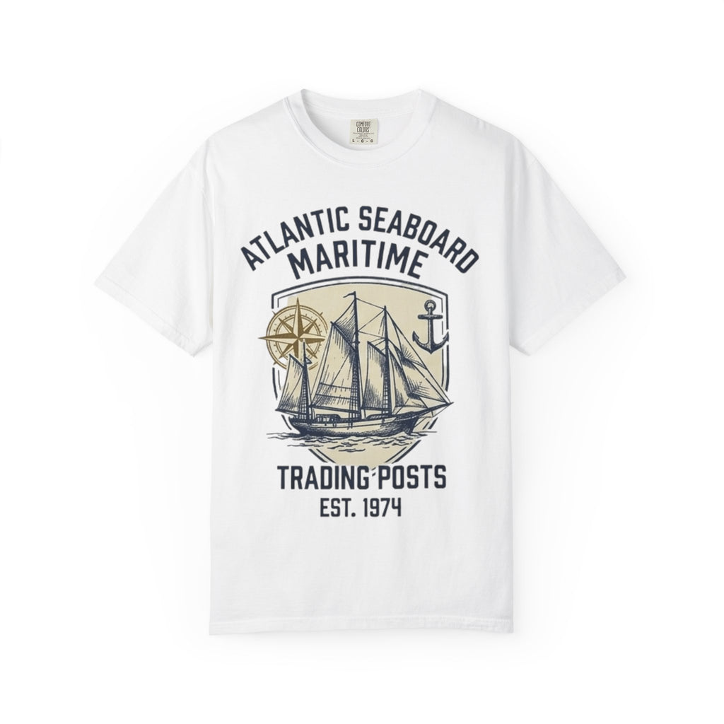 Maritime Sailing Tee — "Atlantic Seaboard" Vintage Ship Graphic