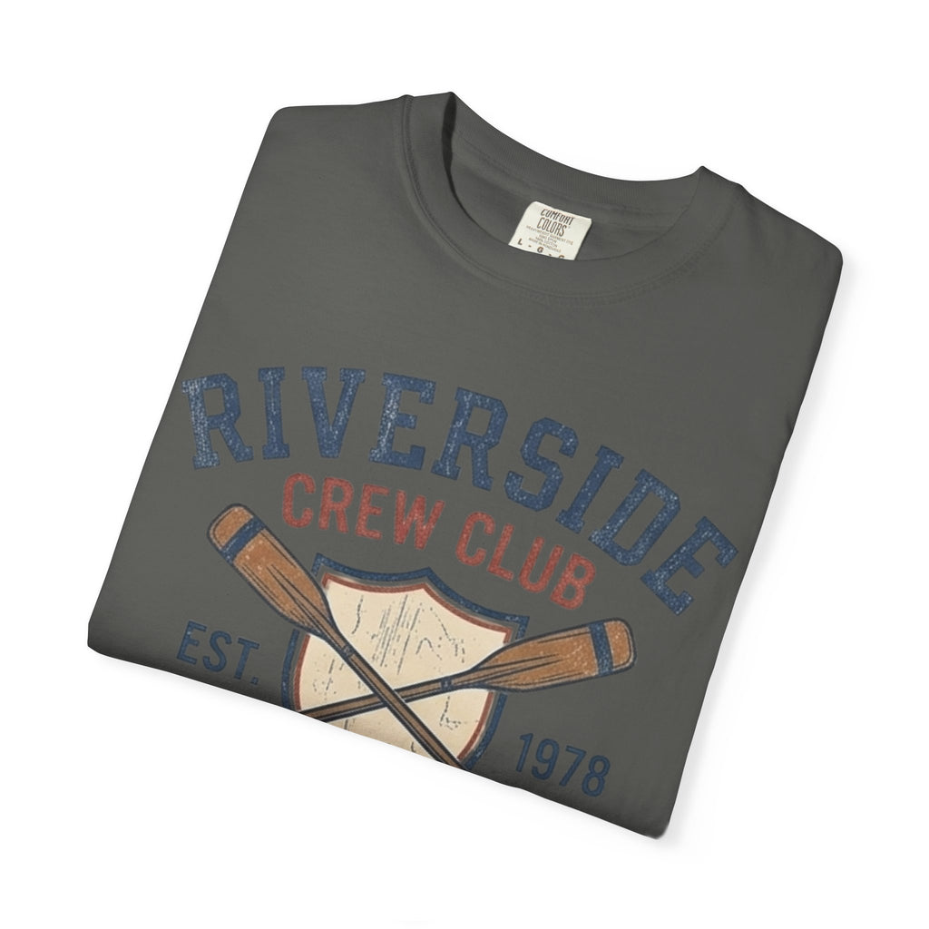 Riverside Crew Club Connecticut T-Shirt — Vintage Oars & Shield Design