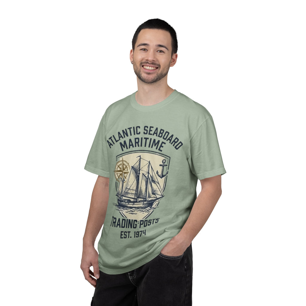 Maritime Sailing Tee — "Atlantic Seaboard" Vintage Ship Graphic