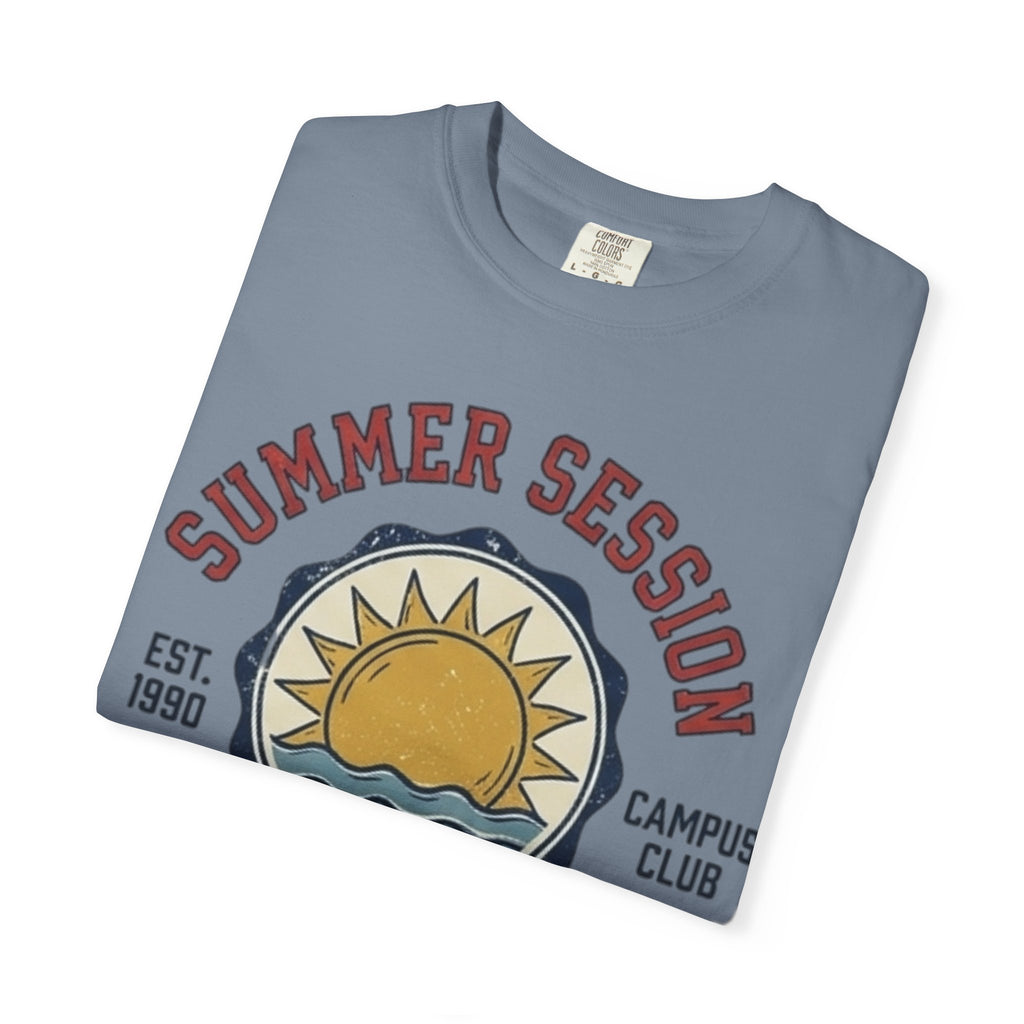 Summer Session Athletics T-Shirt — Vintage Sun & Waves Graphic