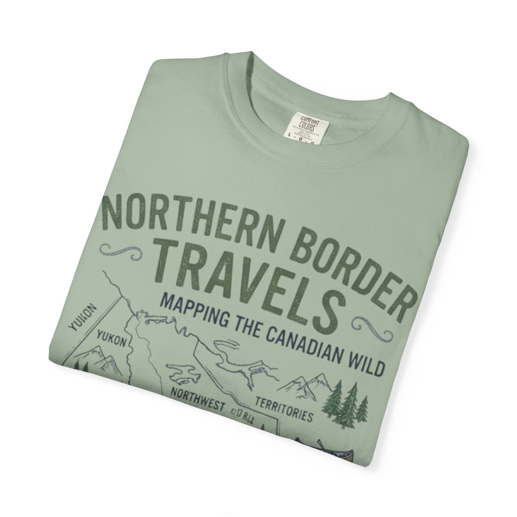 Northern Border Travels T-Shirt — Canadian Wilderness Map Crew Tee