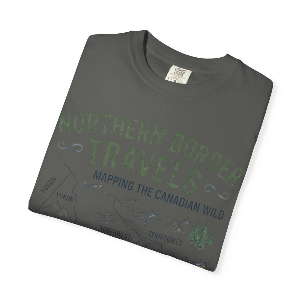 Northern Border Travels T-Shirt — Canadian Wilderness Map Crew Tee