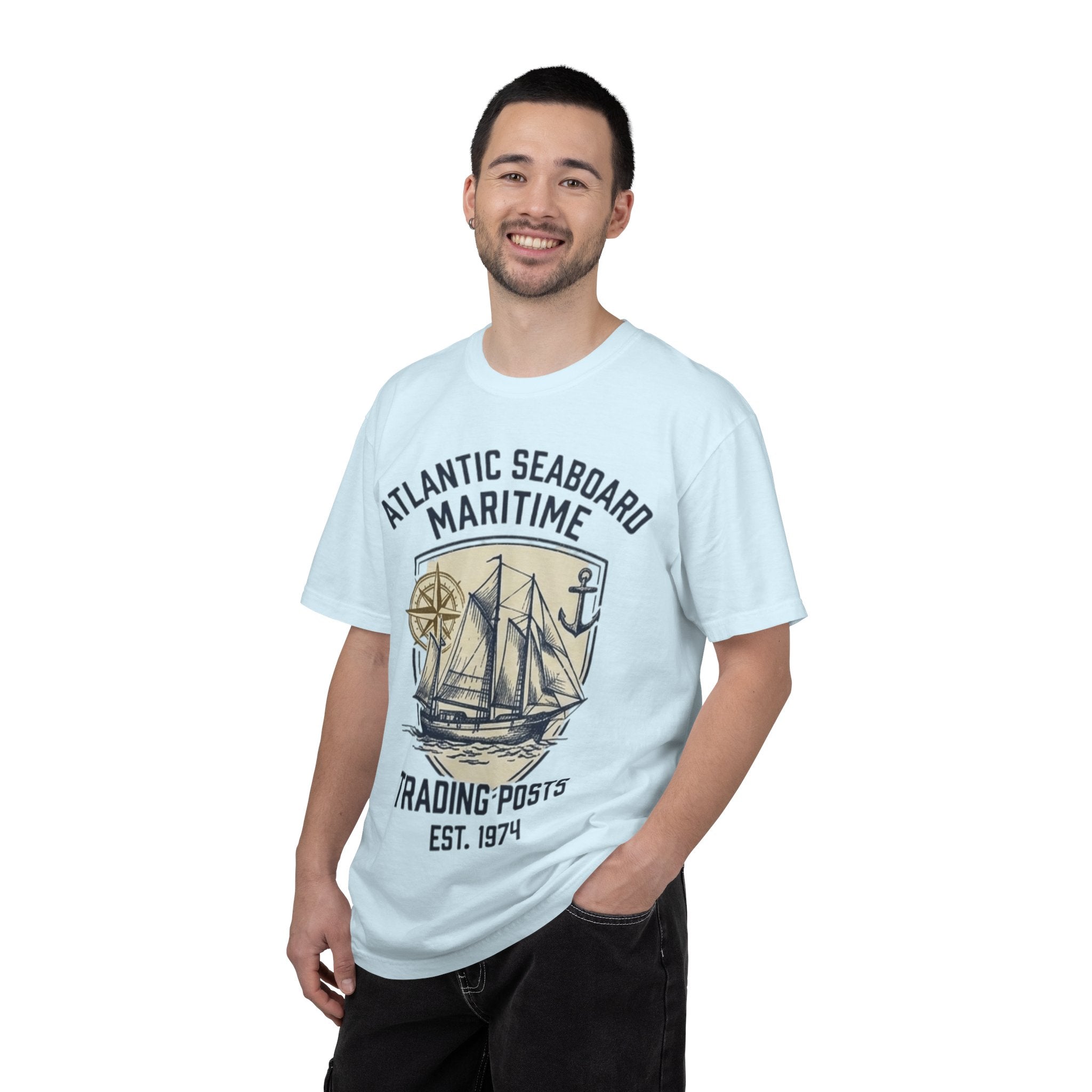 Maritime Sailing Tee — "Atlantic Seaboard" Vintage Ship Graphic