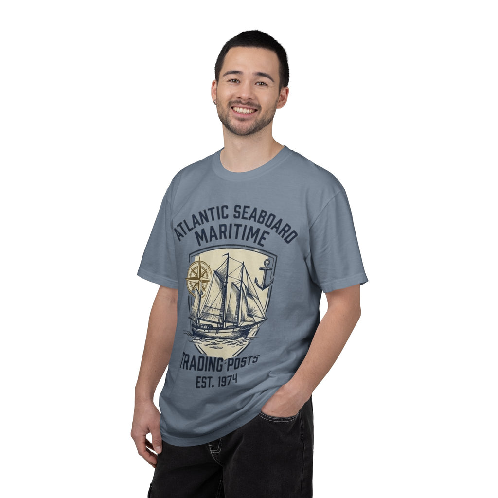 Maritime Sailing Tee — "Atlantic Seaboard" Vintage Ship Graphic