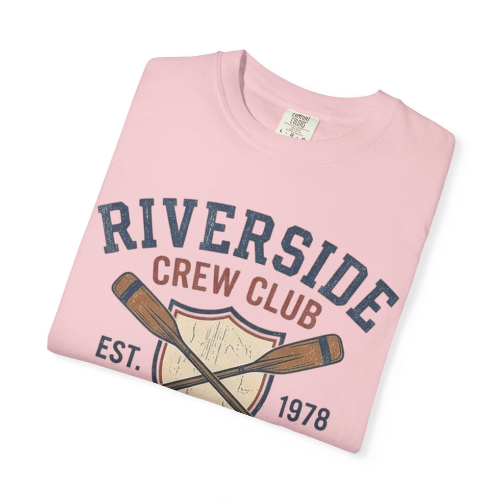 Riverside Crew Club Connecticut T-Shirt — Vintage Oars & Shield Design