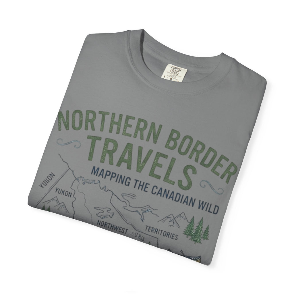 Northern Border Travels T-Shirt — Canadian Wilderness Map Crew Tee