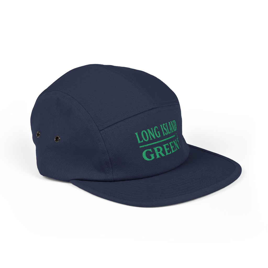 Long Island Green Embroidered 5-Panel Cap - Navy
