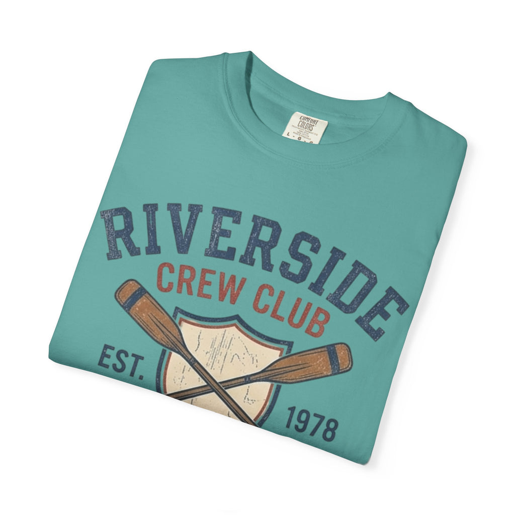 Riverside Crew Club Connecticut T-Shirt — Vintage Oars & Shield Design