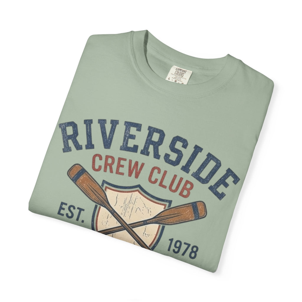 Riverside Crew Club Connecticut T-Shirt — Vintage Oars & Shield Design