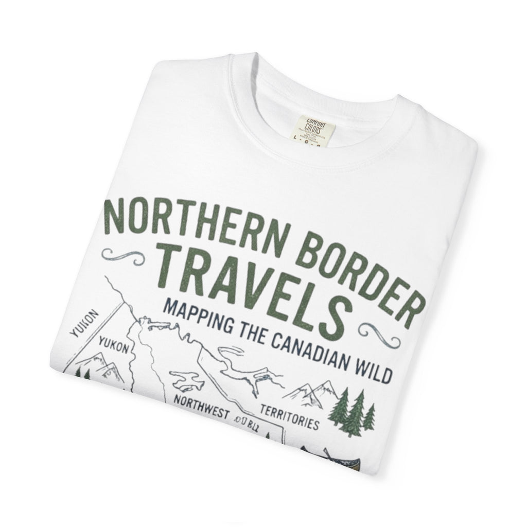 Northern Border Travels T-Shirt — Canadian Wilderness Map Crew Tee