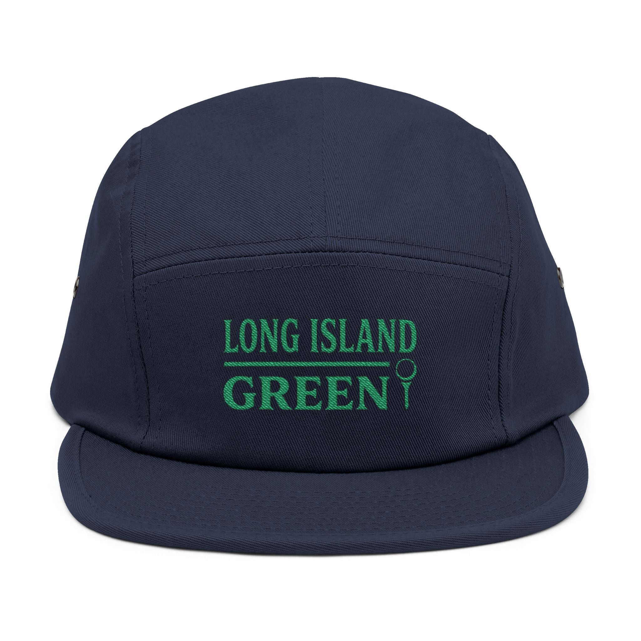 Long Island Green Embroidered 5-Panel Cap - Navy