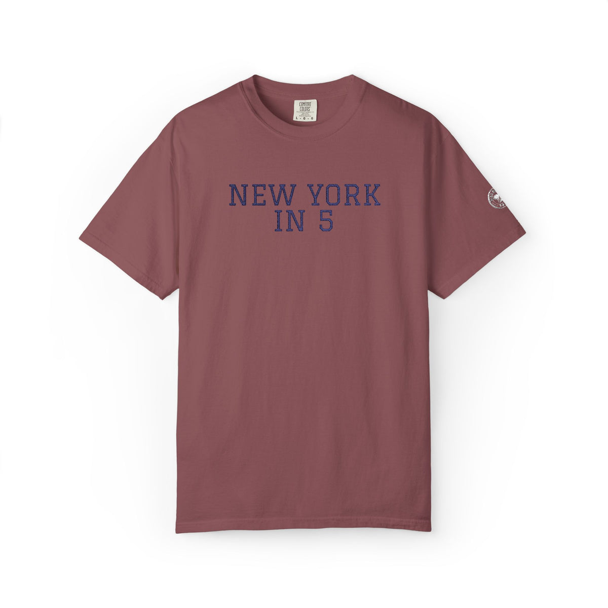 New York in 5 Embroidered - Brick