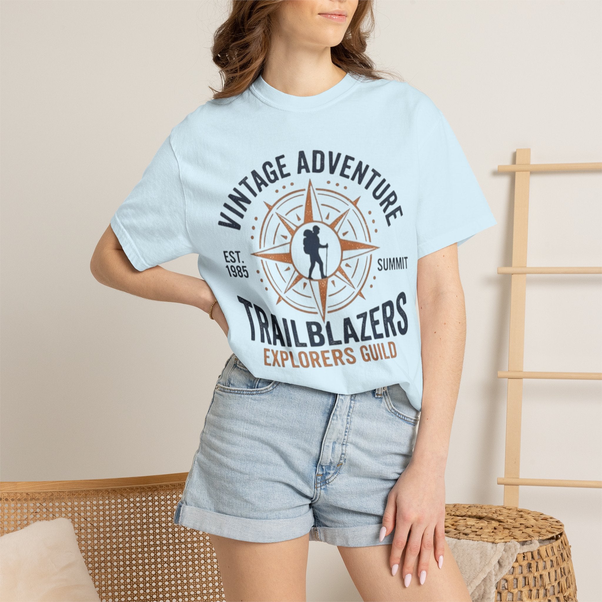 Trailblazers Vintage Adventure T-Shirt — "Trailblazers Explorers Guild" Compass Design