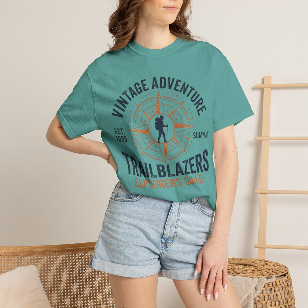 Trailblazers Vintage Adventure T-Shirt — "Trailblazers Explorers Guild" Compass Design