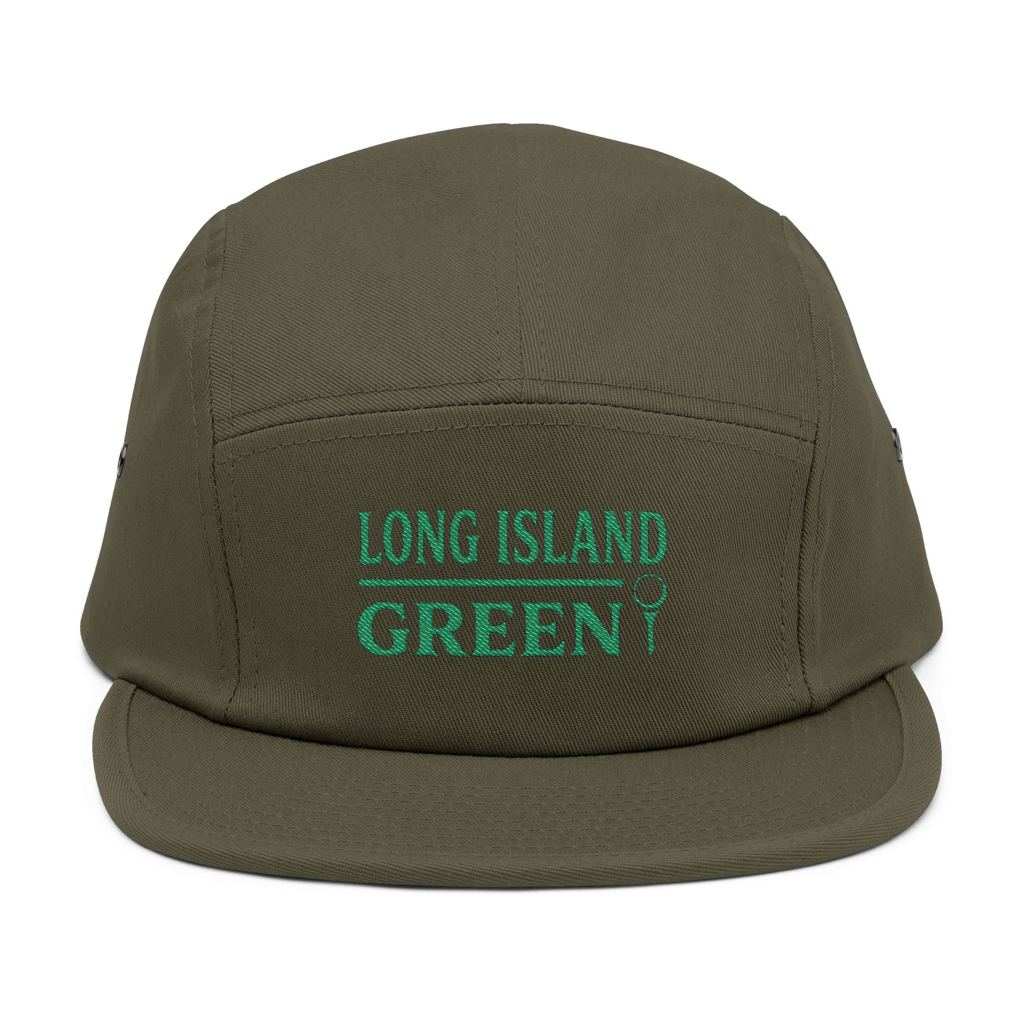 Long Island Green Embroidered 5-Panel Cap - Olive