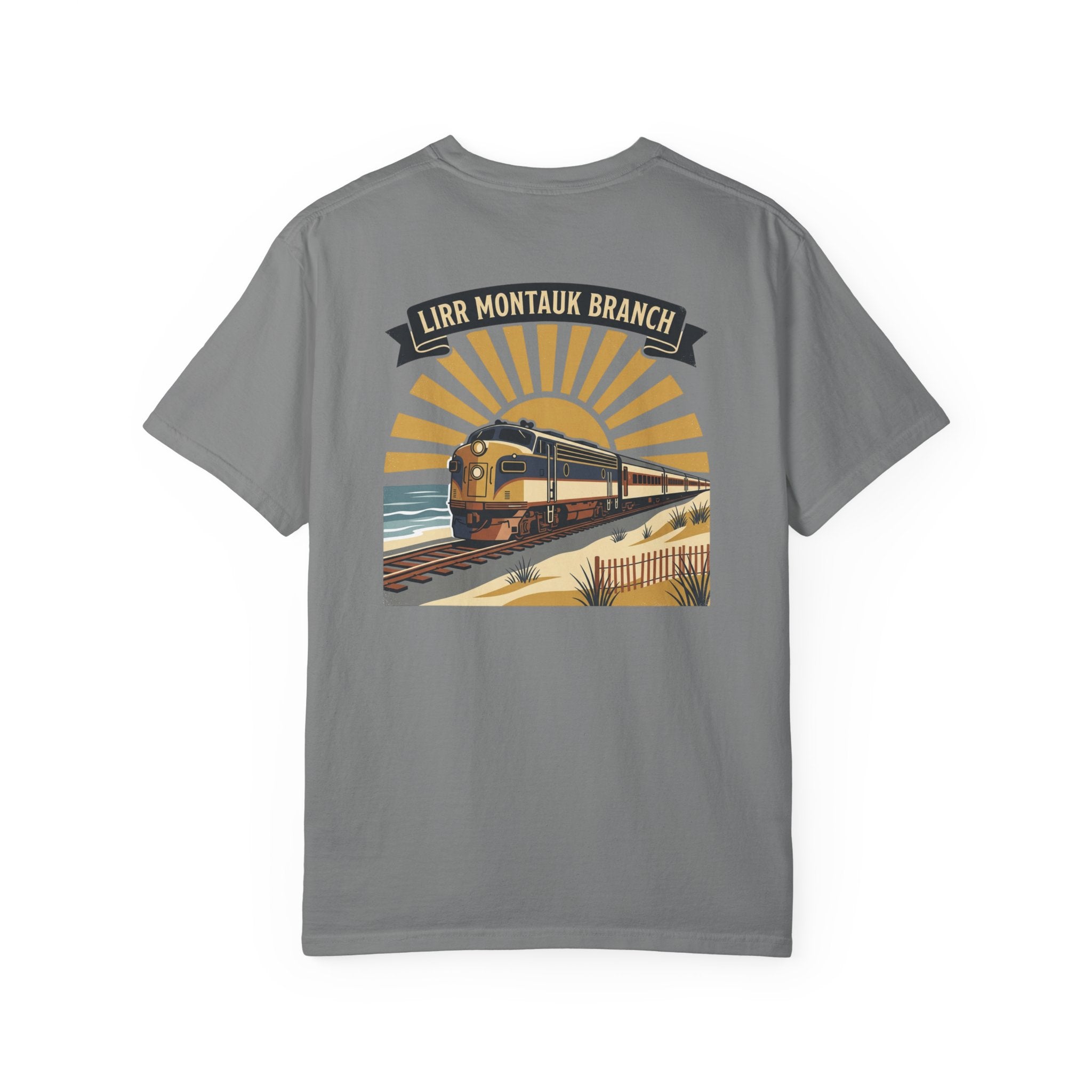 Montauk Branch Train Sunset - Grey