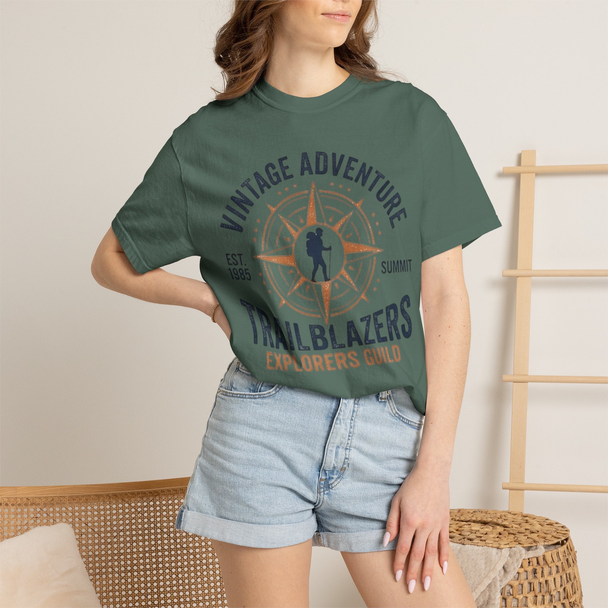 Trailblazers Vintage Adventure T-Shirt — "Trailblazers Explorers Guild" Compass Design