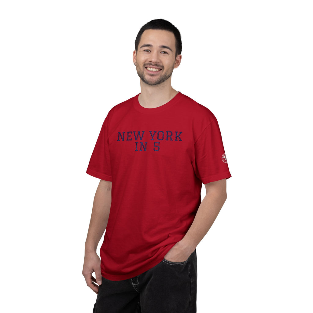 New York in 5 Embroidered - Red