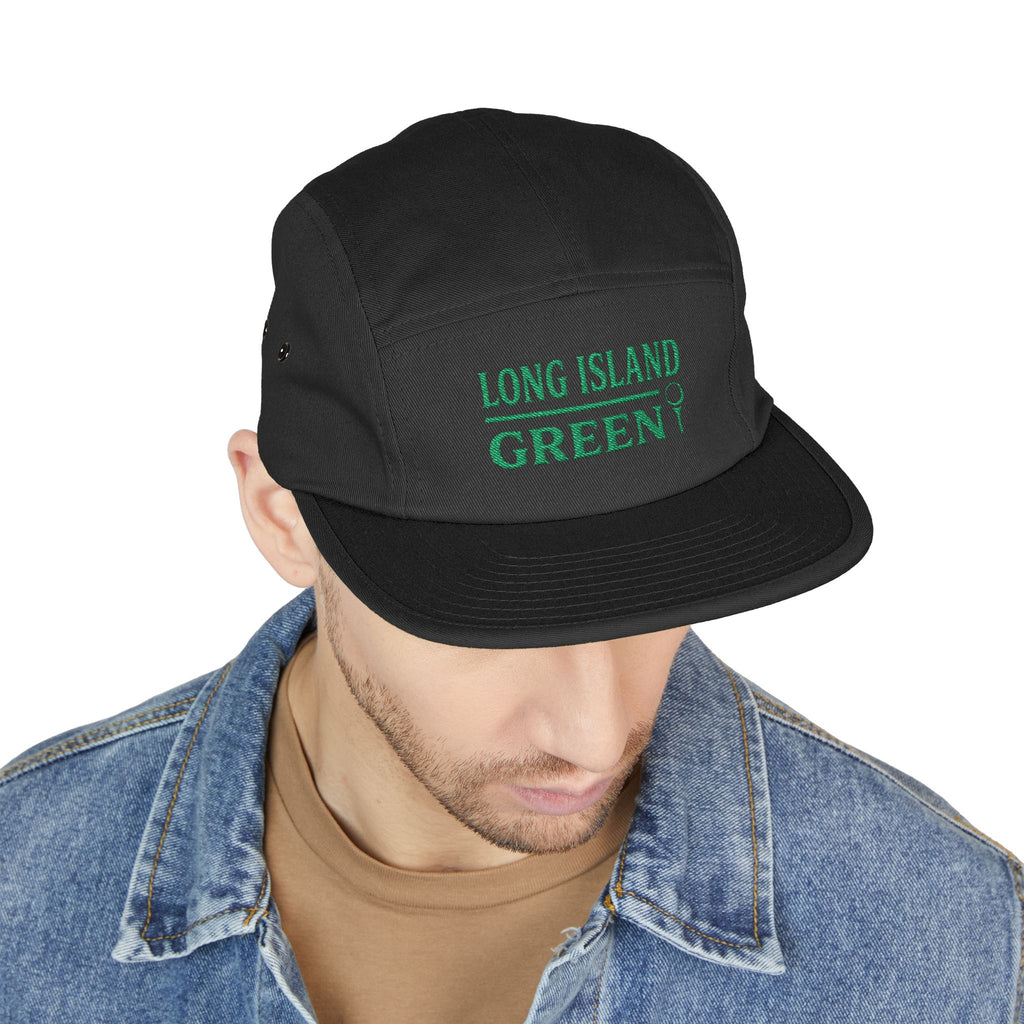 Long Island Green 5-Panel Cap - Black