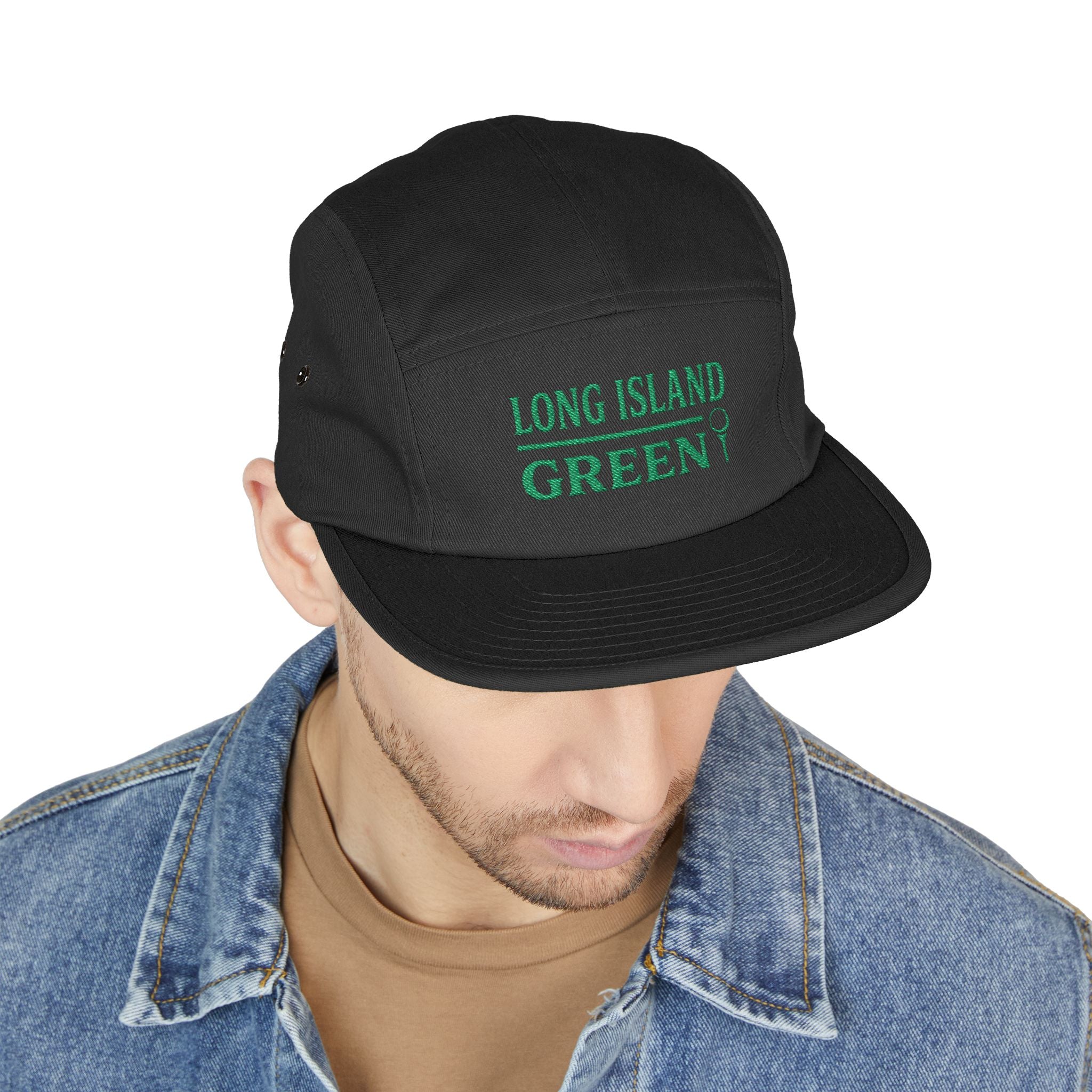 Long Island Green 5-Panel Cap - Black