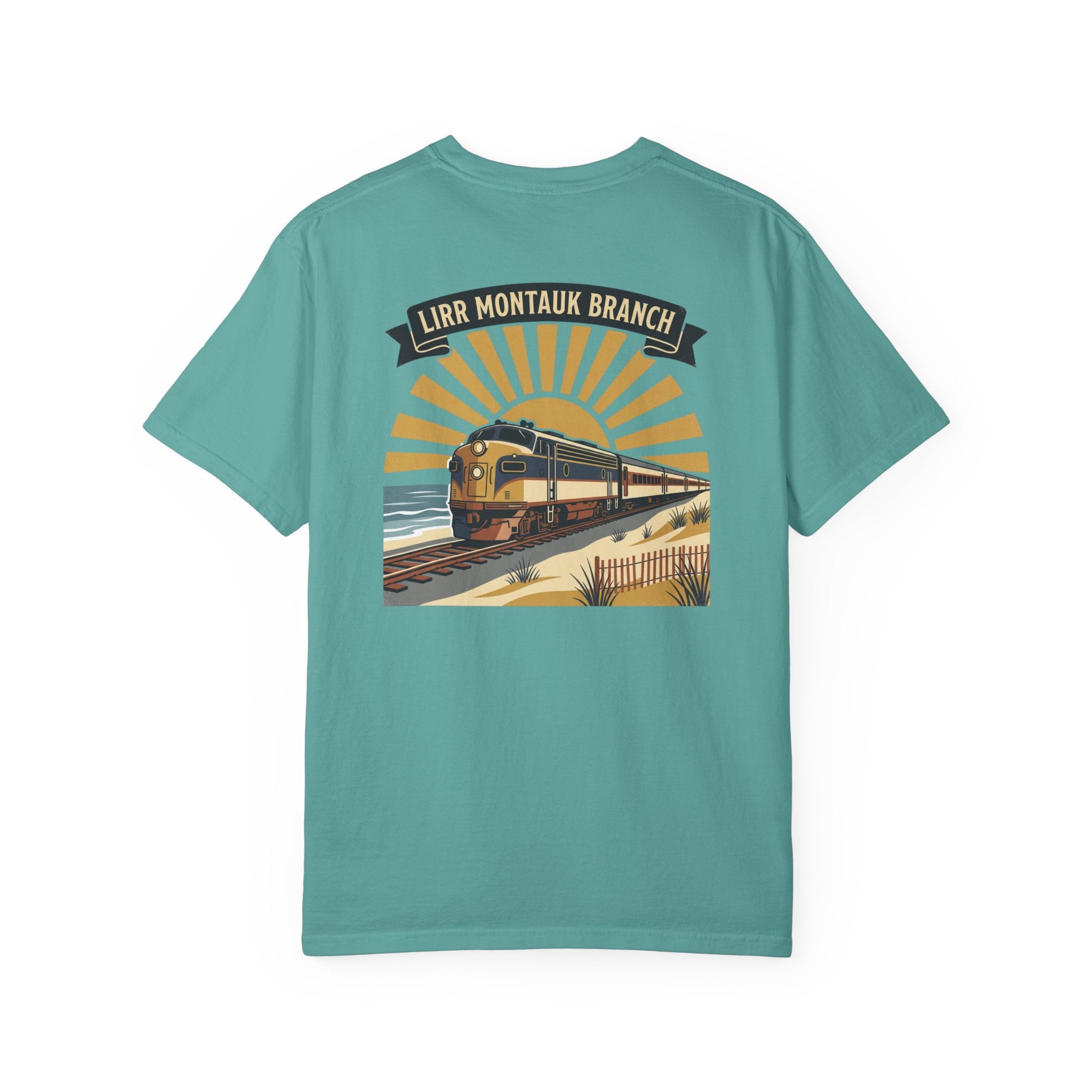 Montauk Branch Train Sunset - Seafoam