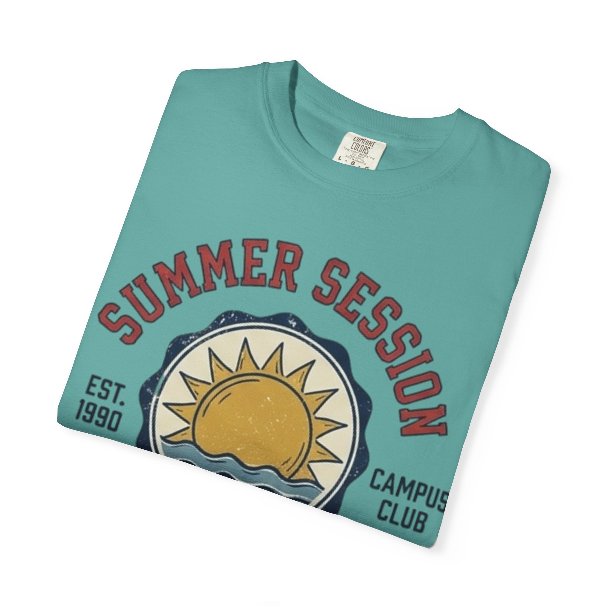 Summer Session Athletics T-Shirt — Vintage Sun & Waves Graphic