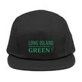 Long Island Green Embroidered 5-Panel Cap - Black
