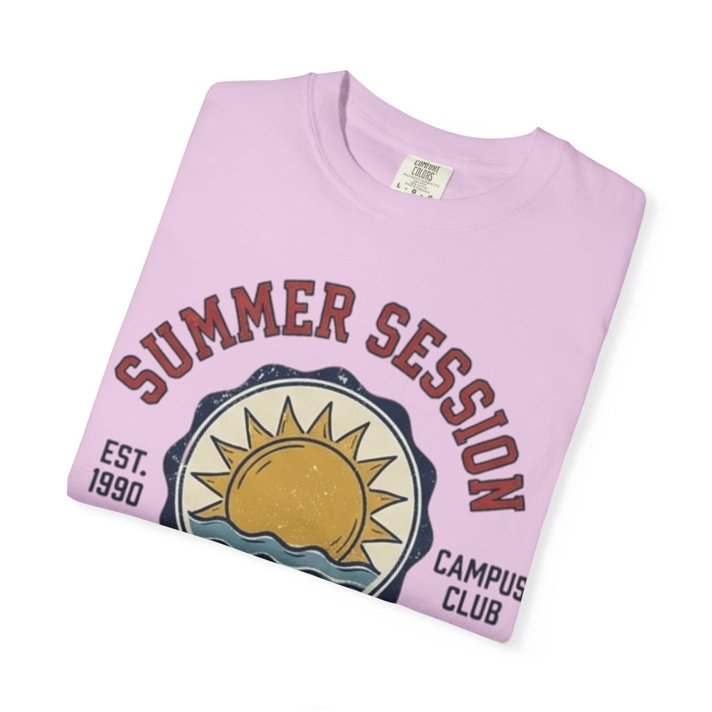 Summer Session Athletics T-Shirt — Vintage Sun & Waves Graphic
